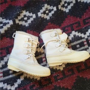 Sorel Caribou Canada Winter Snow Boots Waterproof White Women's 7